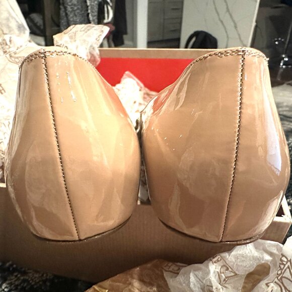 Christian Louboutin PIGALOVE 20ANS Patent Leather Crystal Flats Ballerina Shoes - Picture 10 of 16